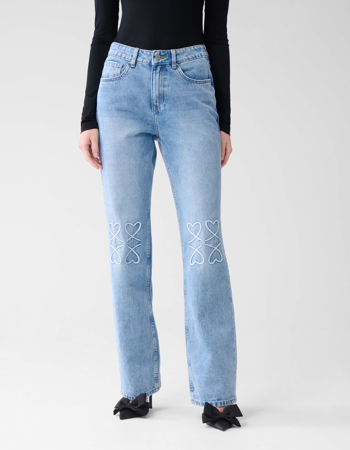 Heart Straight Fit Jeans Blau SHOEBY WOMEN