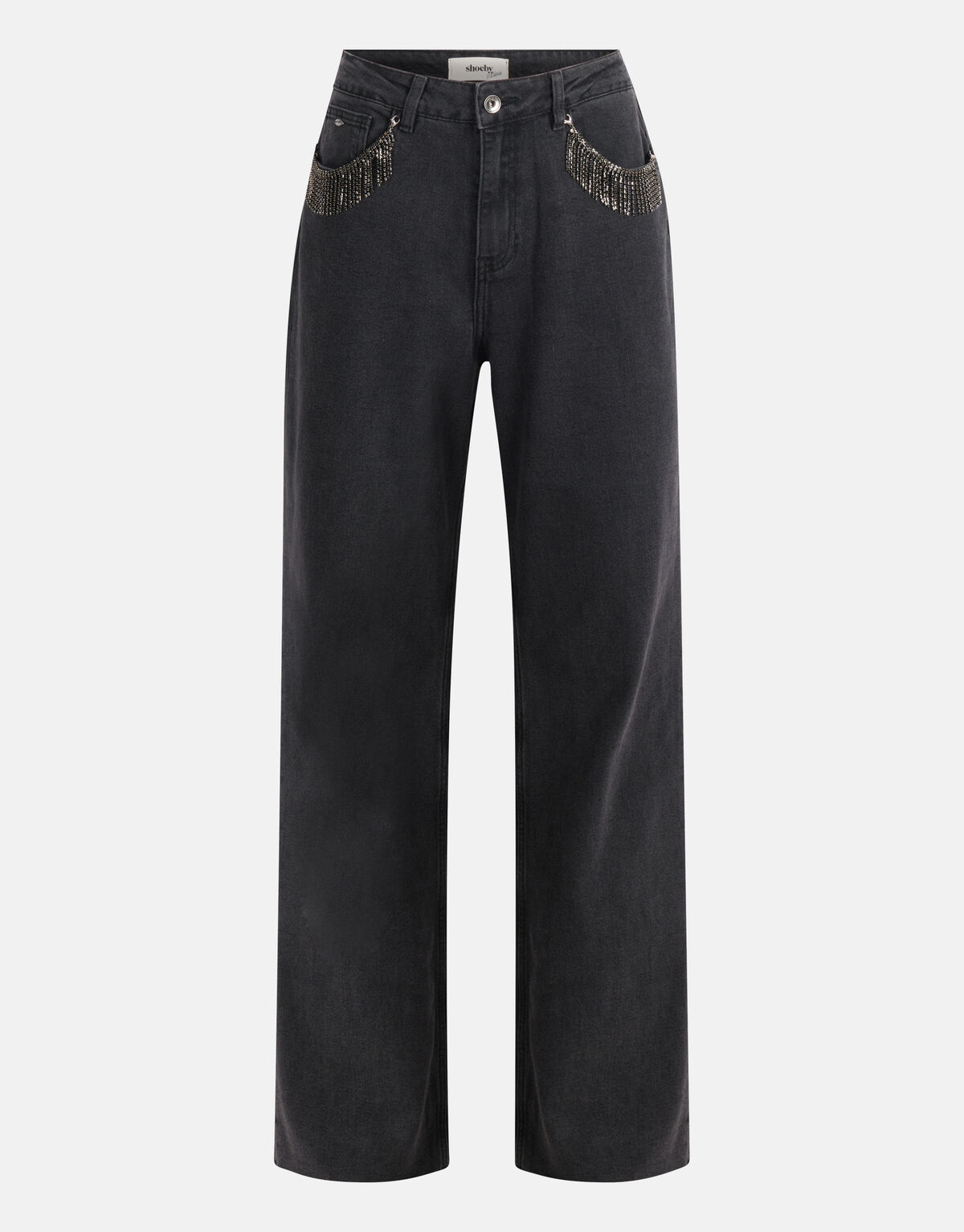 Strass Fransen Jeans Schwarz SHOEBY WOMEN
