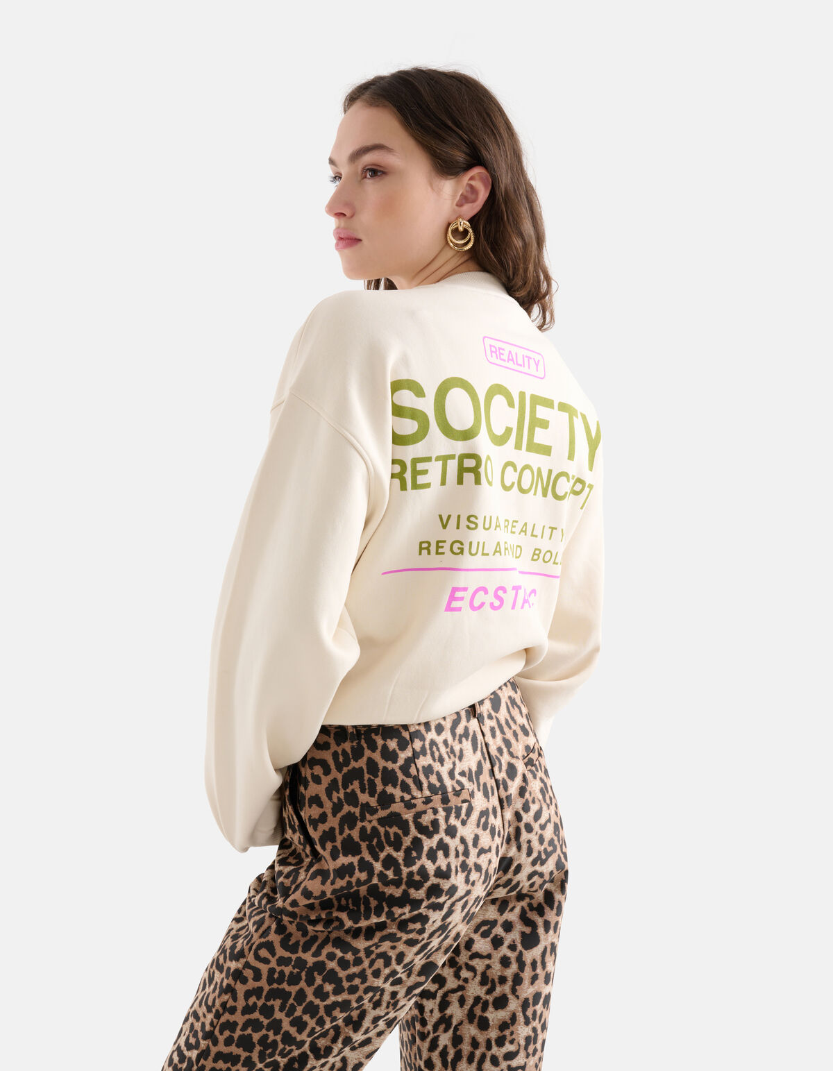Society Artwork Pullover Beige SHOEBY WOMEN