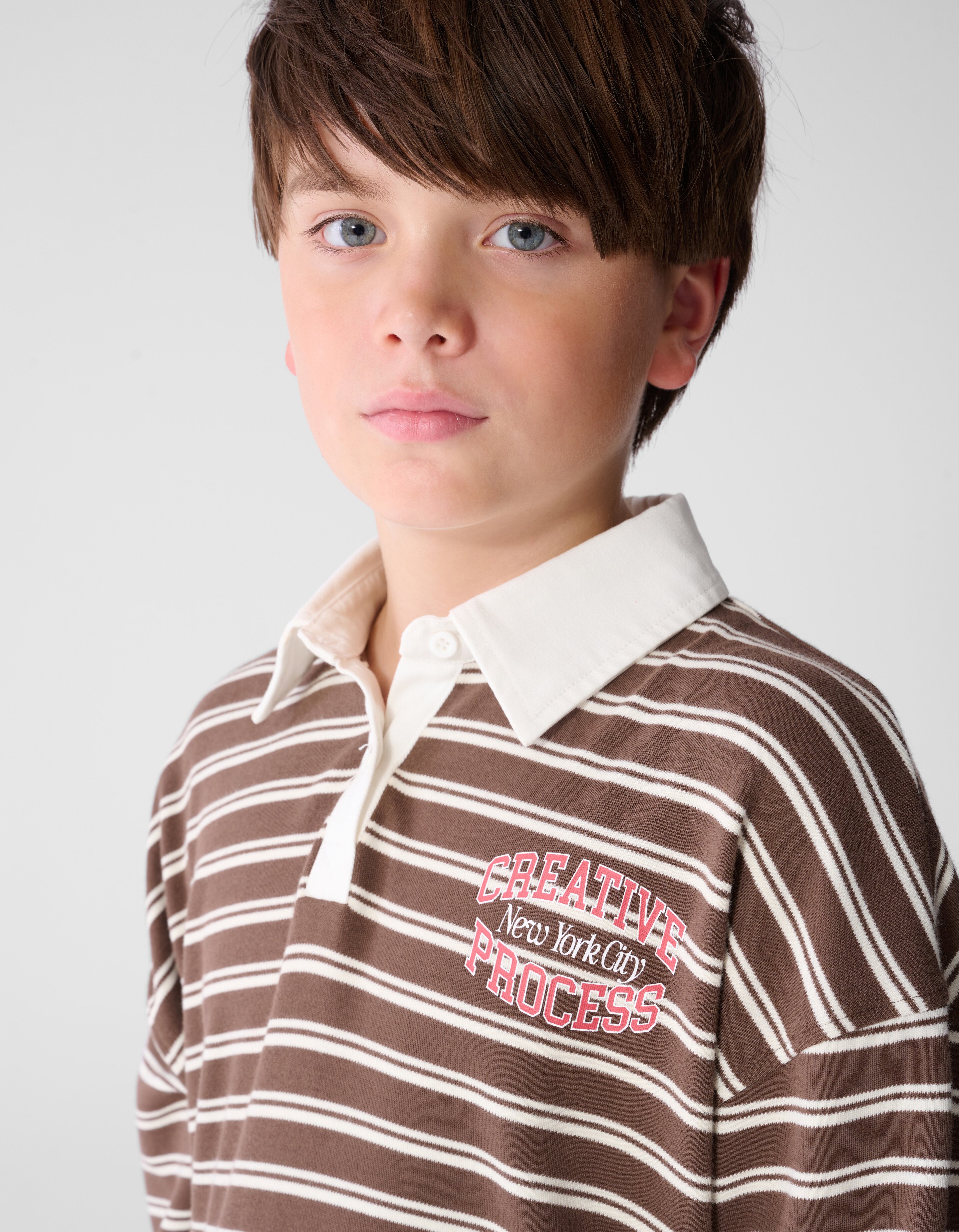Gestreifter Polo-Pullover Braun SHOEBY BOYS