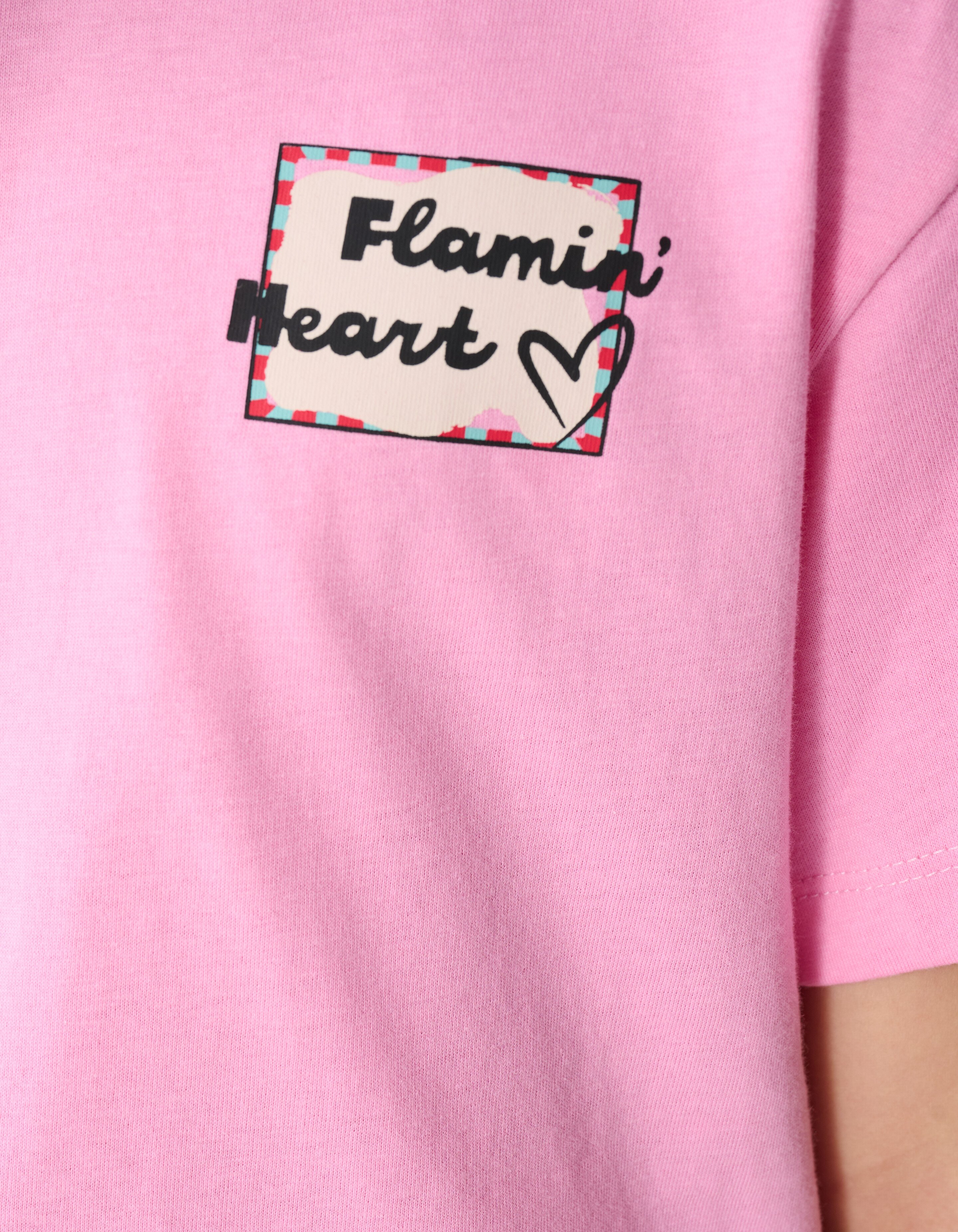 Flamin Heart Artwork T-Shirt Rosa SHOEBY GIRLS