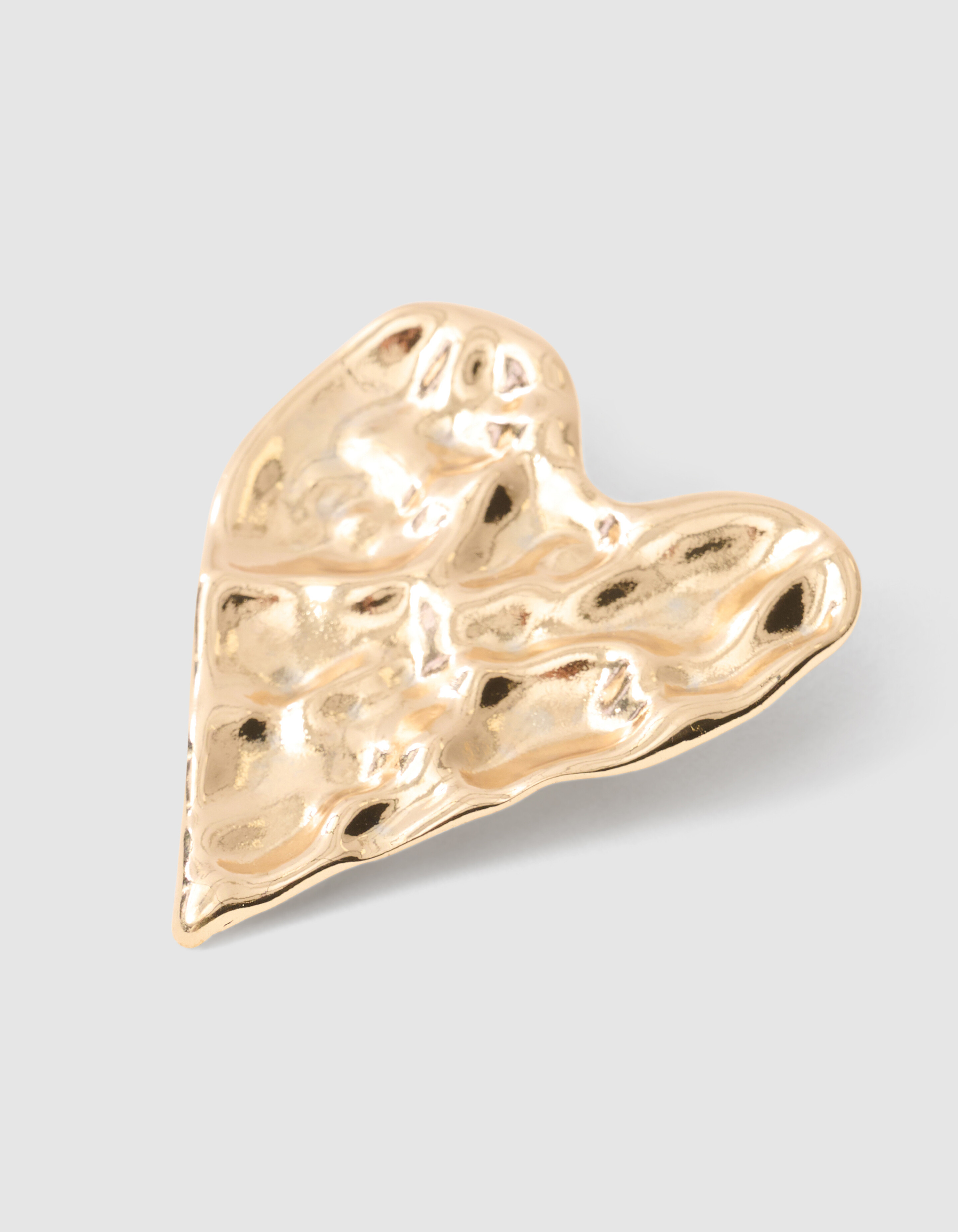 Große gehämmerte Herzbrosche Gold SHOEBY ACCESSOIRES