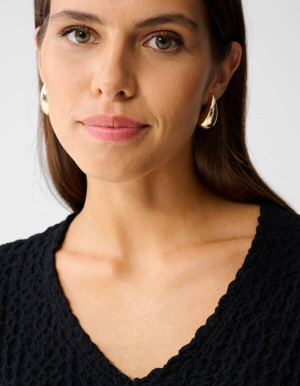 Tailliertes Crinkle Top Schwarz SHOEBY WOMEN