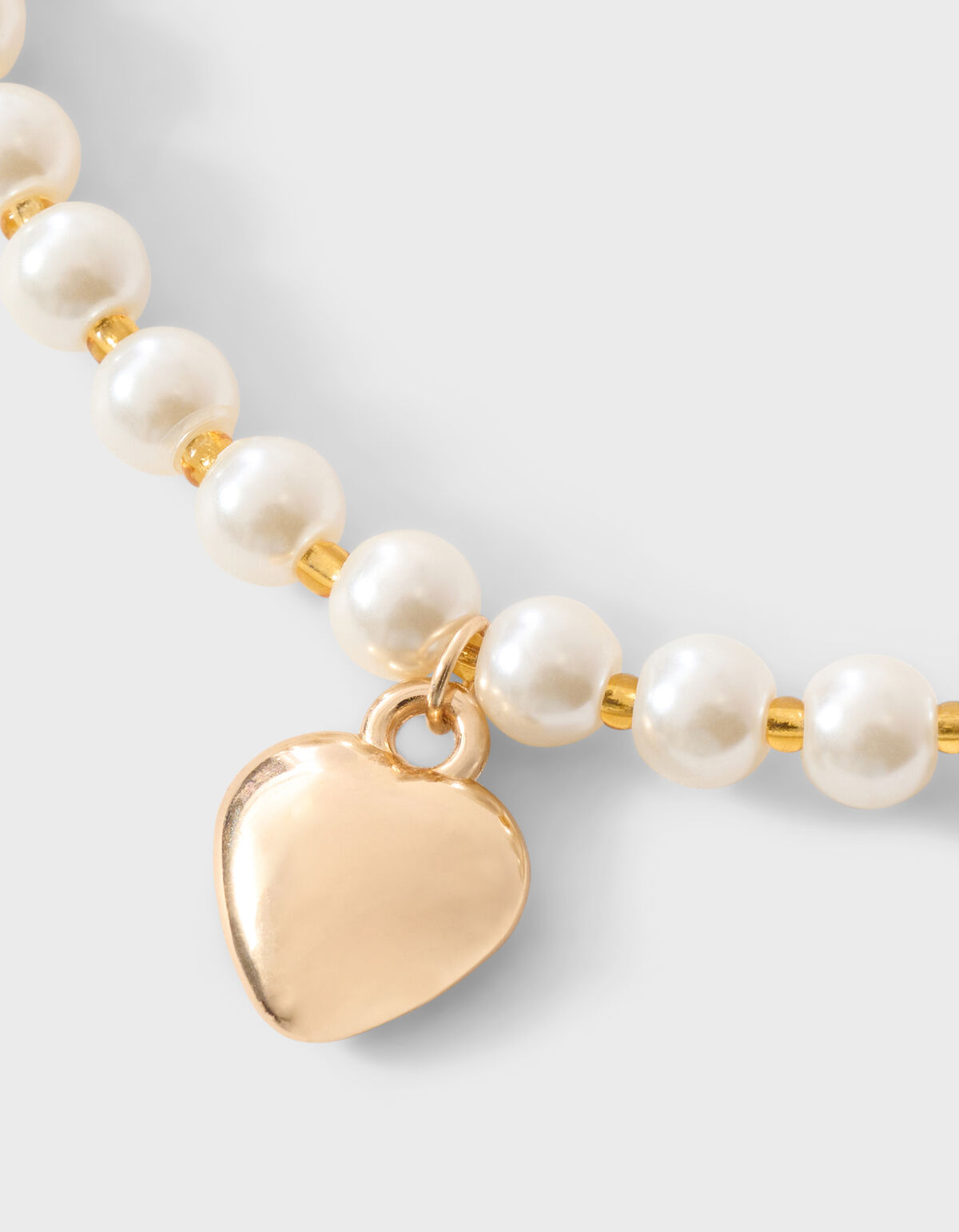 Perlenherz Kette Gold SHOEBY ACCESSOIRES