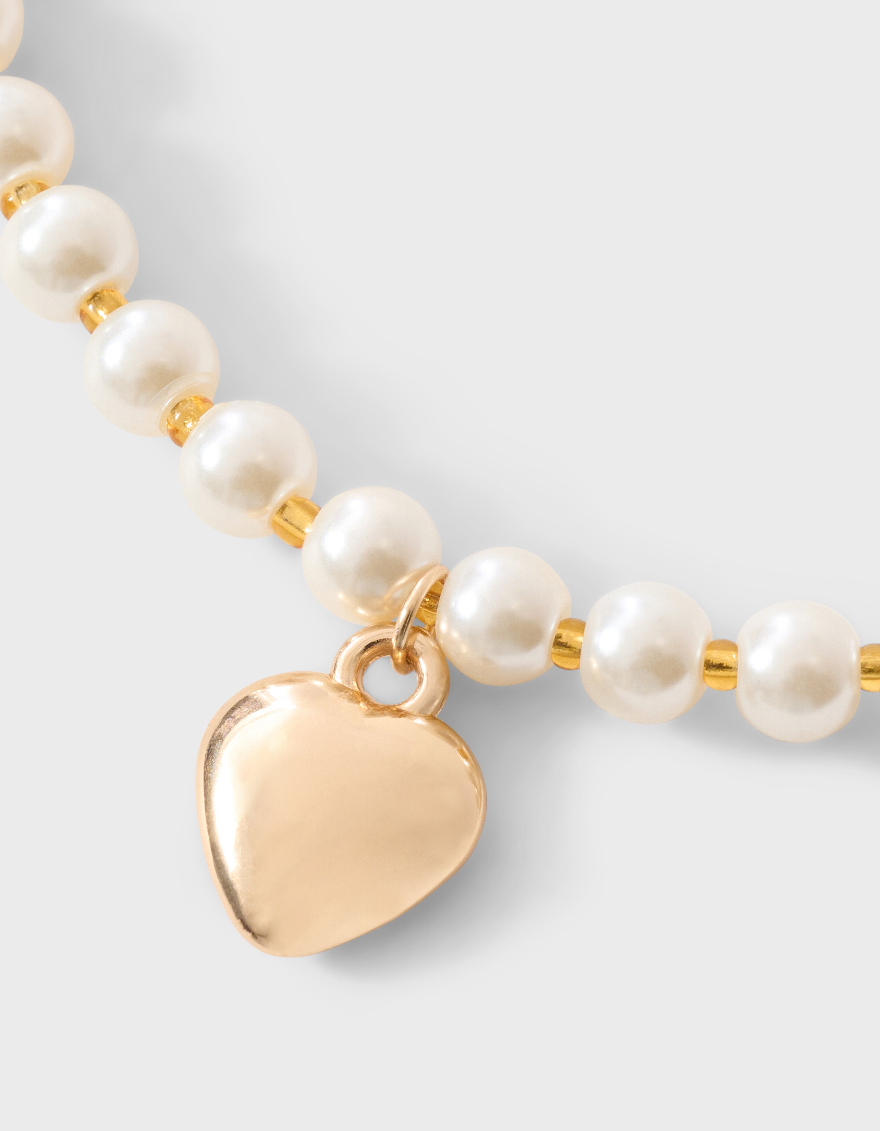 Perlenherz Kette Gold SHOEBY ACCESSOIRES