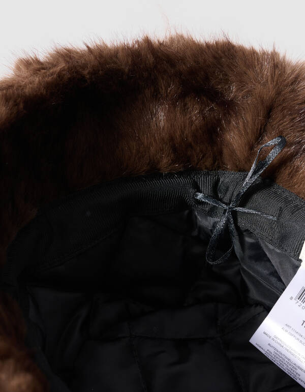 Faux Fur Bucket Hat Braun SHOEBY ACCESSOIRES