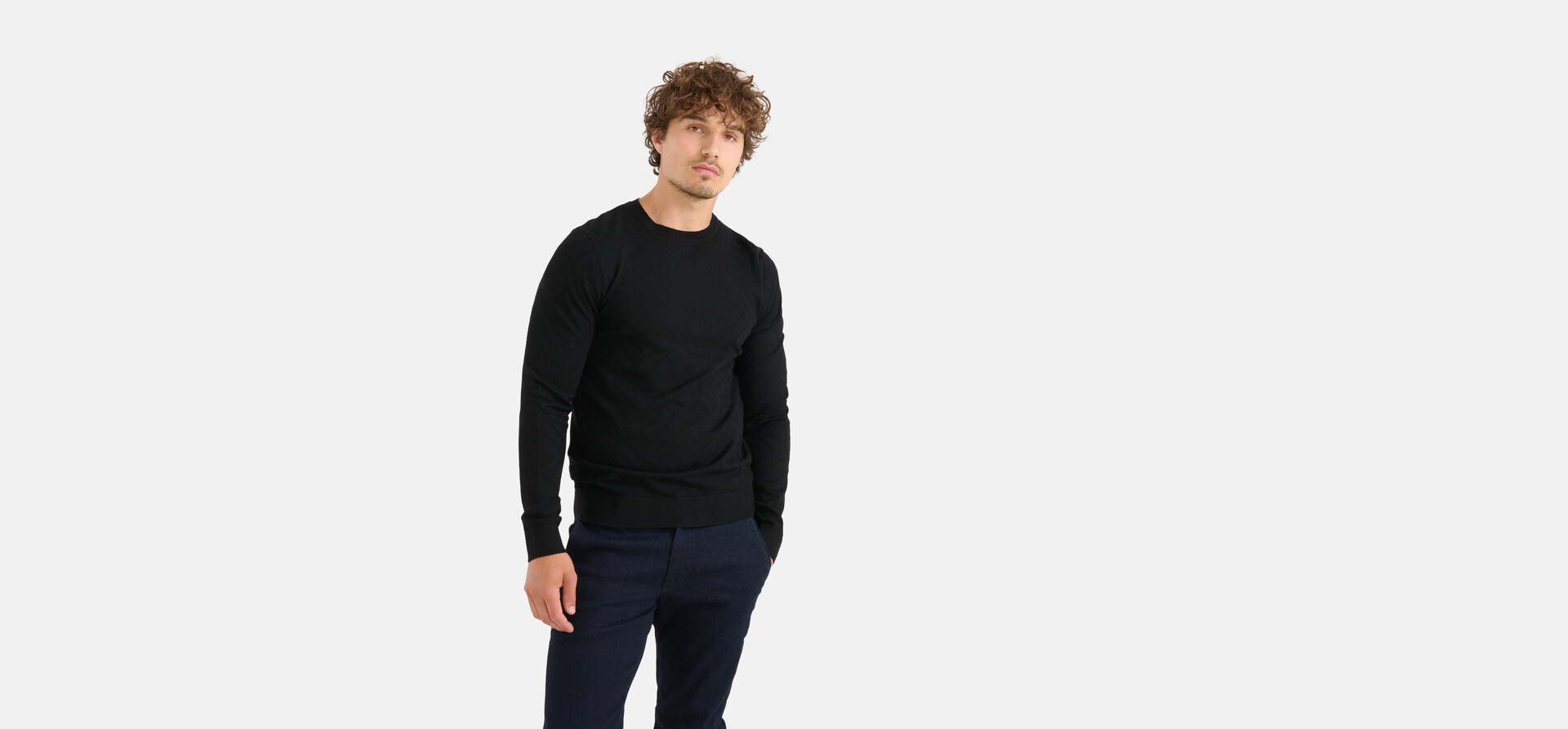 Diagonaler Pullover Schwarz SHOEBY MEN