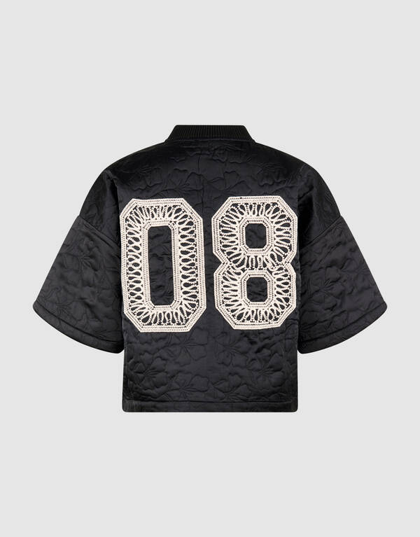 Kurzärmelige Bomberjacke mit Stickerei Schwarz SHOEBY WOMEN