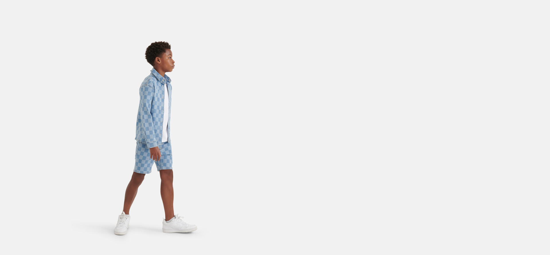 Denim Hemd mit Karomuster Mediumstone SHOEBY BOYS