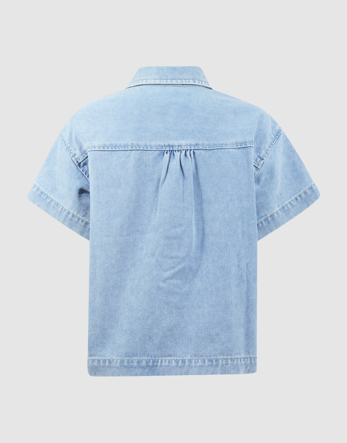 H&auml;kel-Jeansbluse Hellblau SHOEBY GIRLS