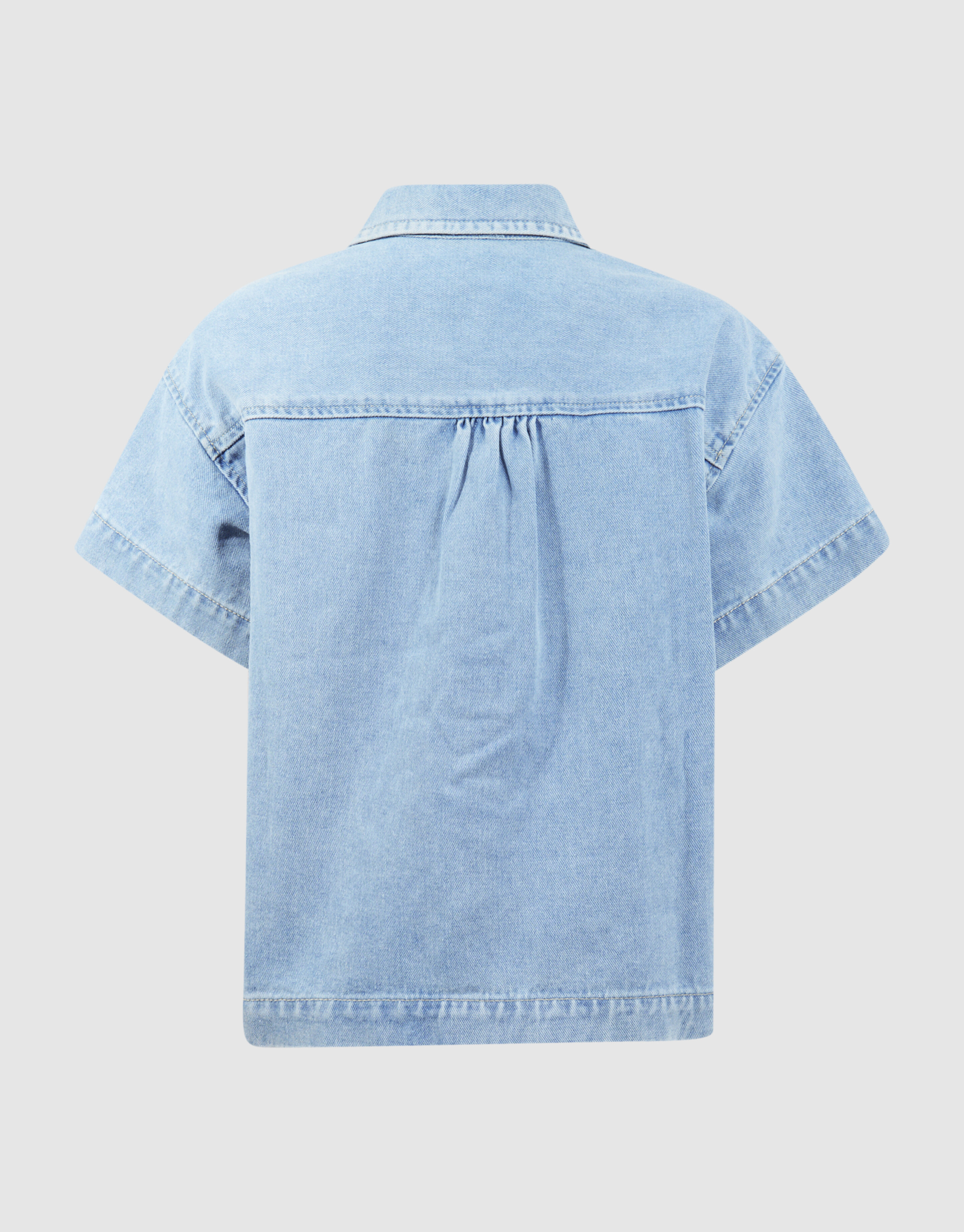 H&auml;kel-Jeansbluse Hellblau SHOEBY GIRLS