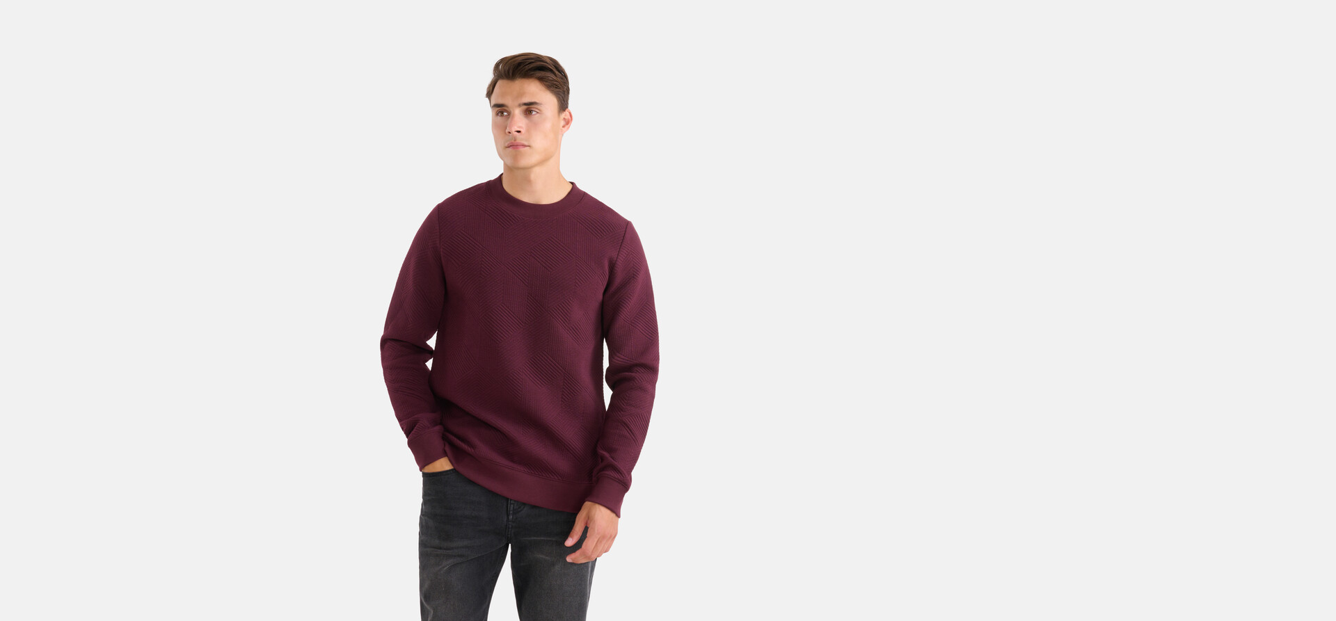 Geometrische Sweater Bordeaux SHOEBY MEN