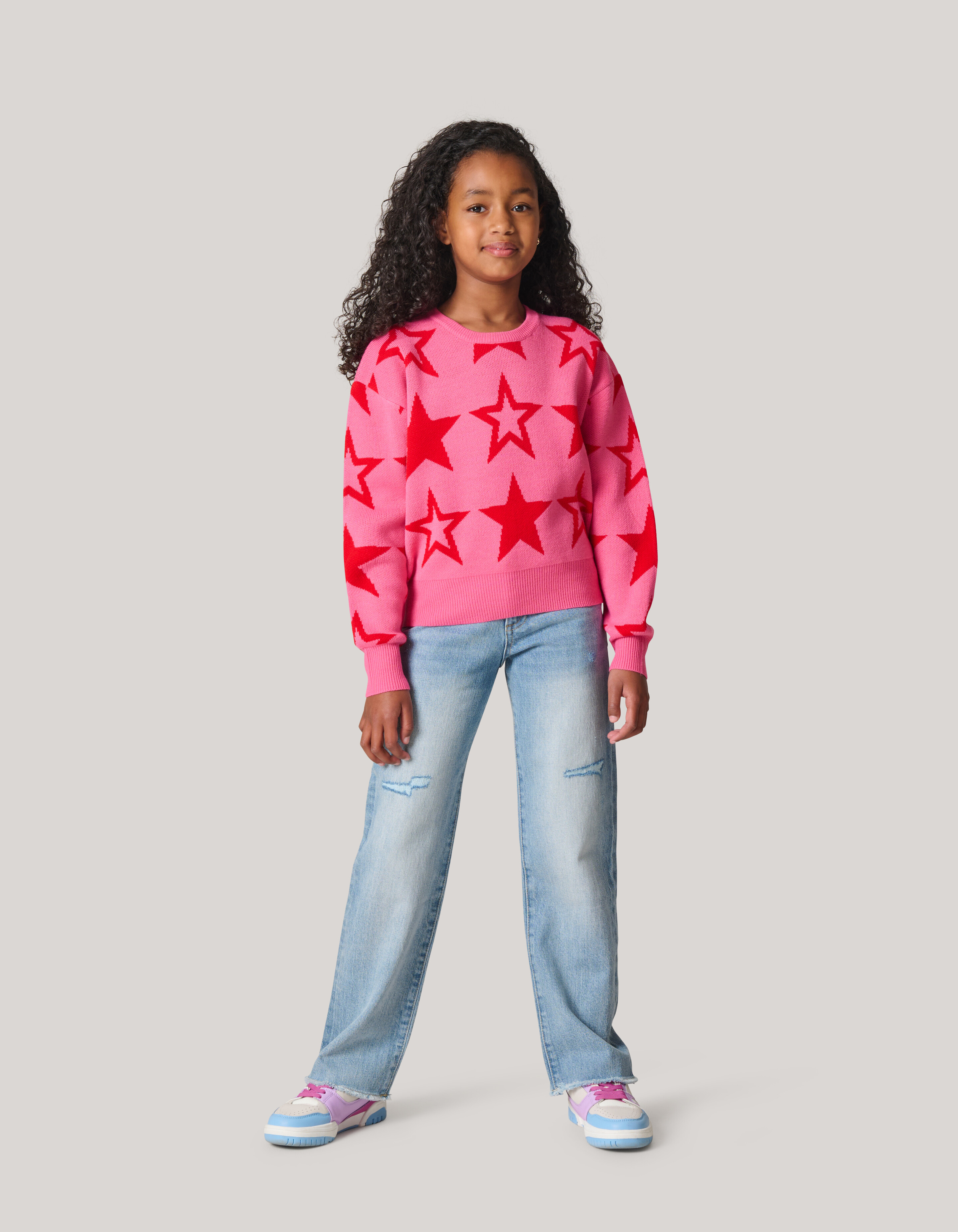 Zerstörte Straight Leg Jeans gebleicht SHOEBY GIRLS