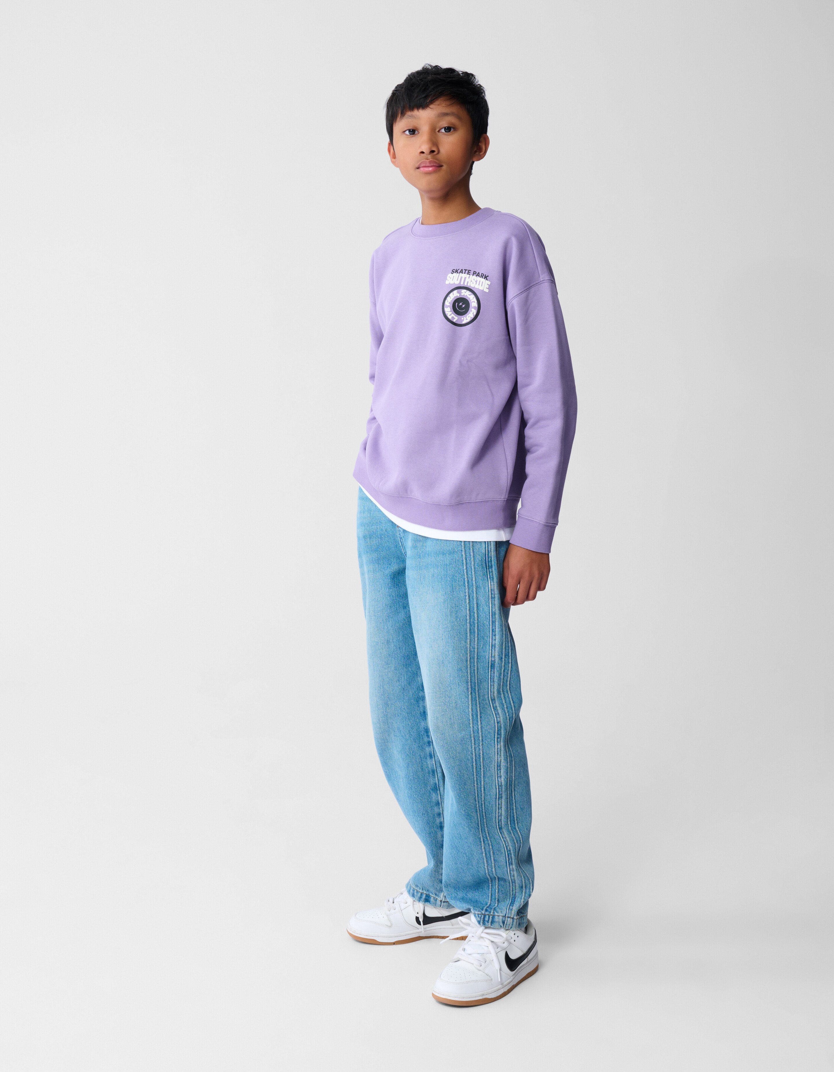 Sportliche Baggy-Fit-Jeans, mittelgrau SHOEBY BOYS