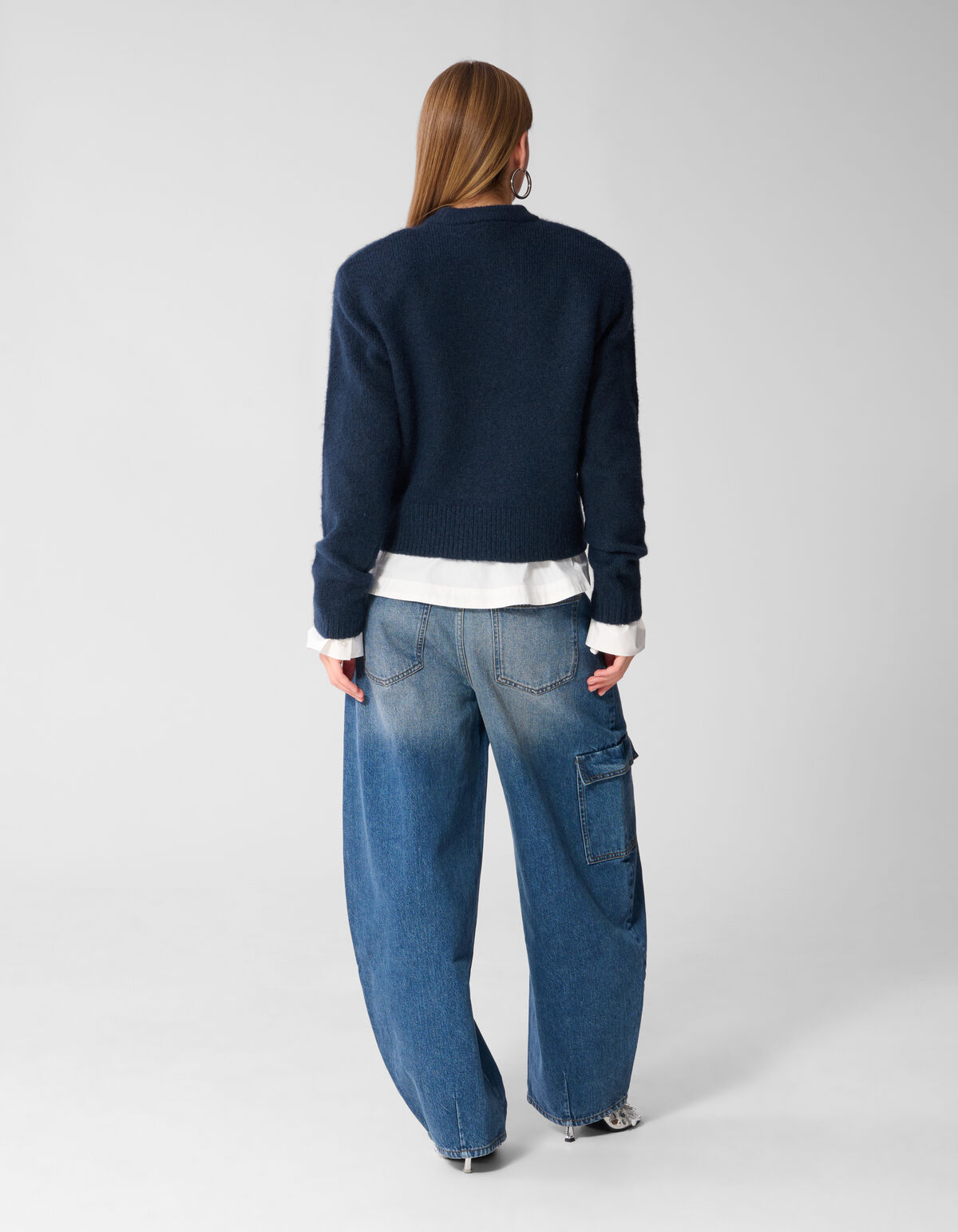Shoulder Crew Strickpullover Dunkelblau SHOEBY WOMEN