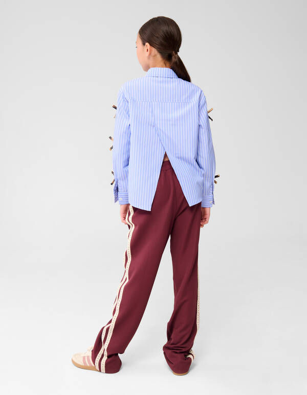 Gestreifte Bluse mit Schleife Blau SHOEBY GIRLS