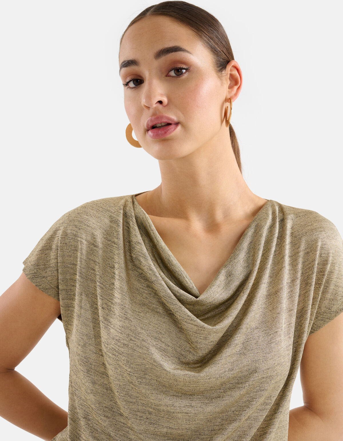 Drapiertes Glitzer-Top Gold SHOEBY WOMEN