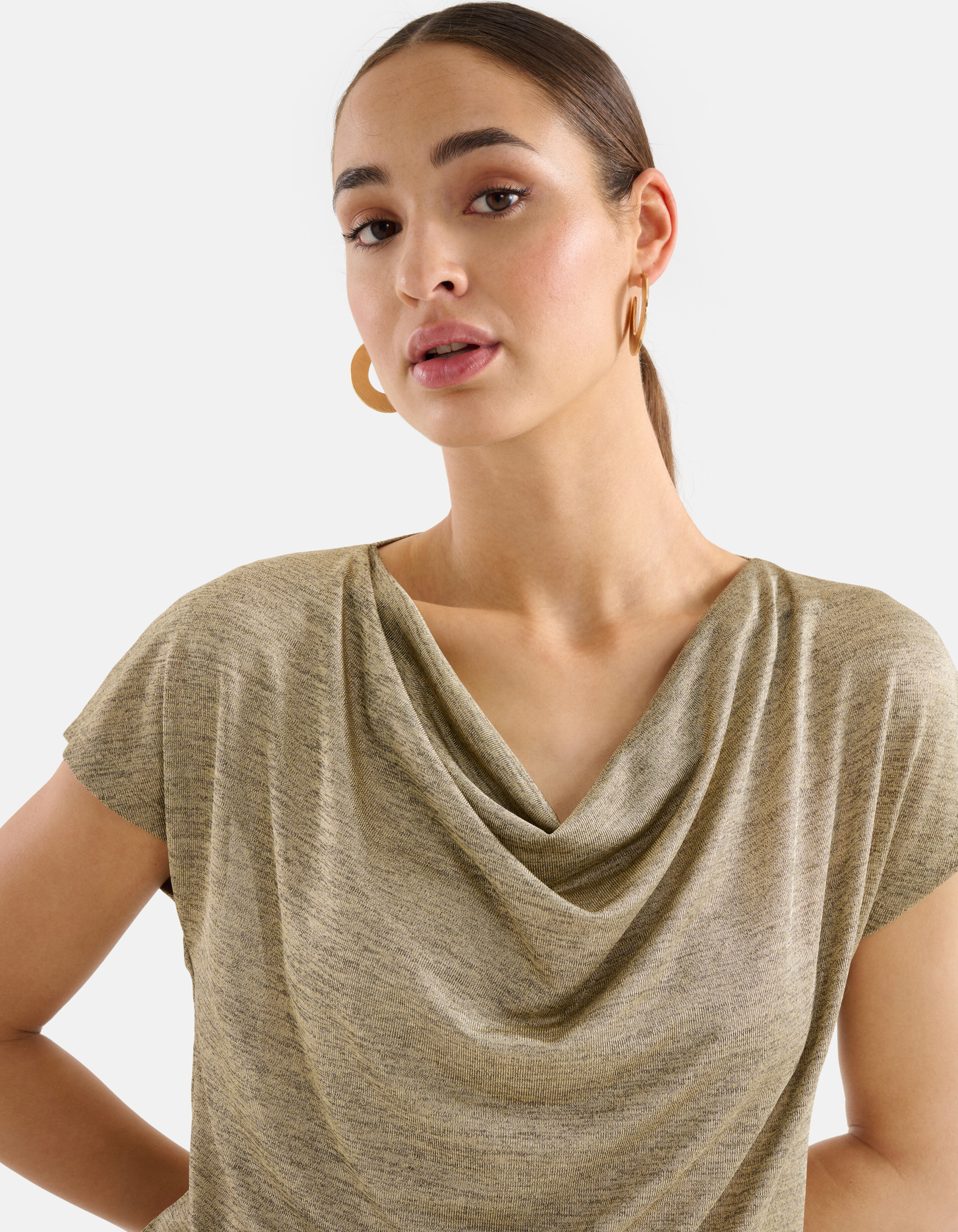 Drapiertes Glitzer-Top Gold SHOEBY WOMEN