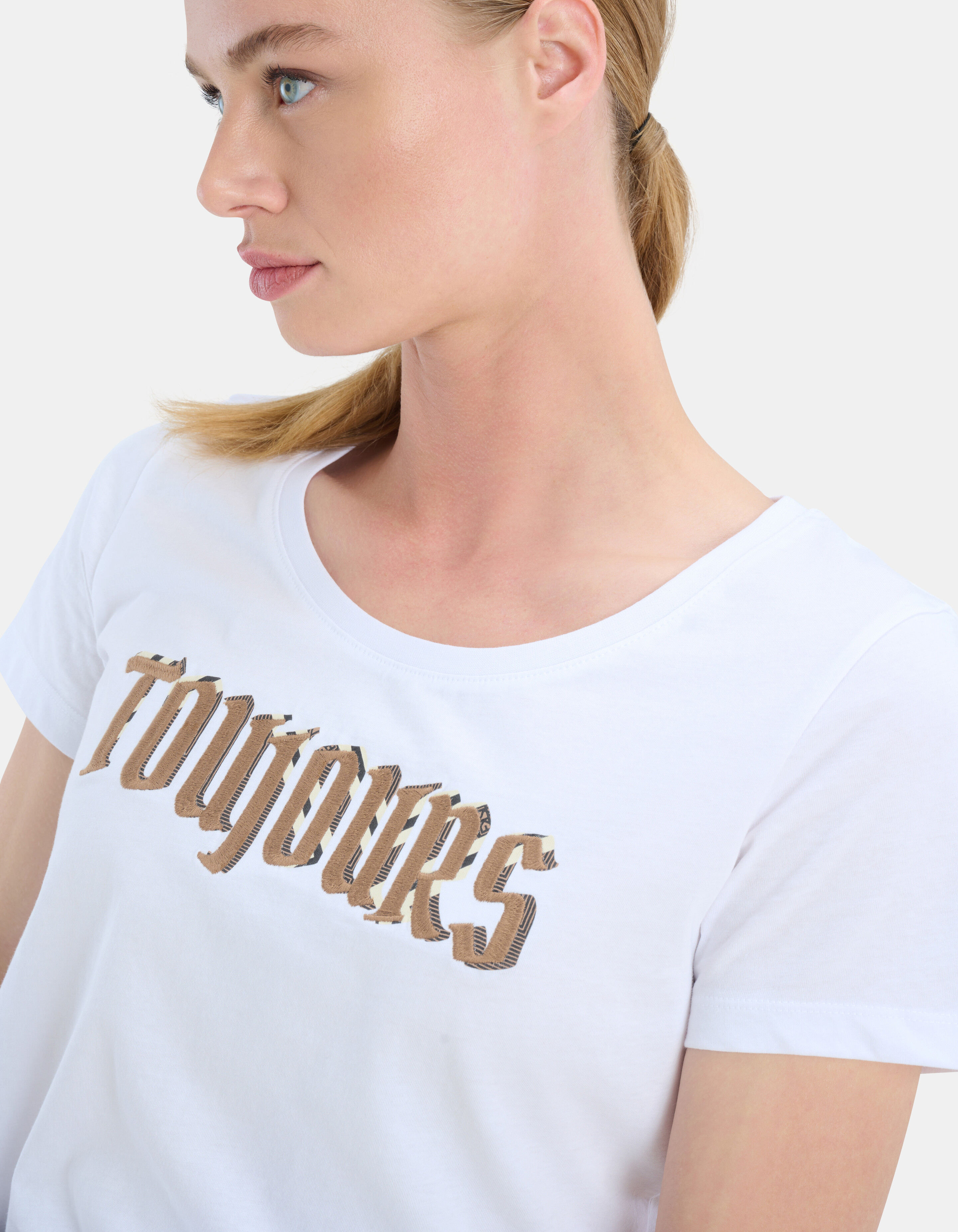 T-Shirt mit Textdruck Weiß SHOEBY WOMEN