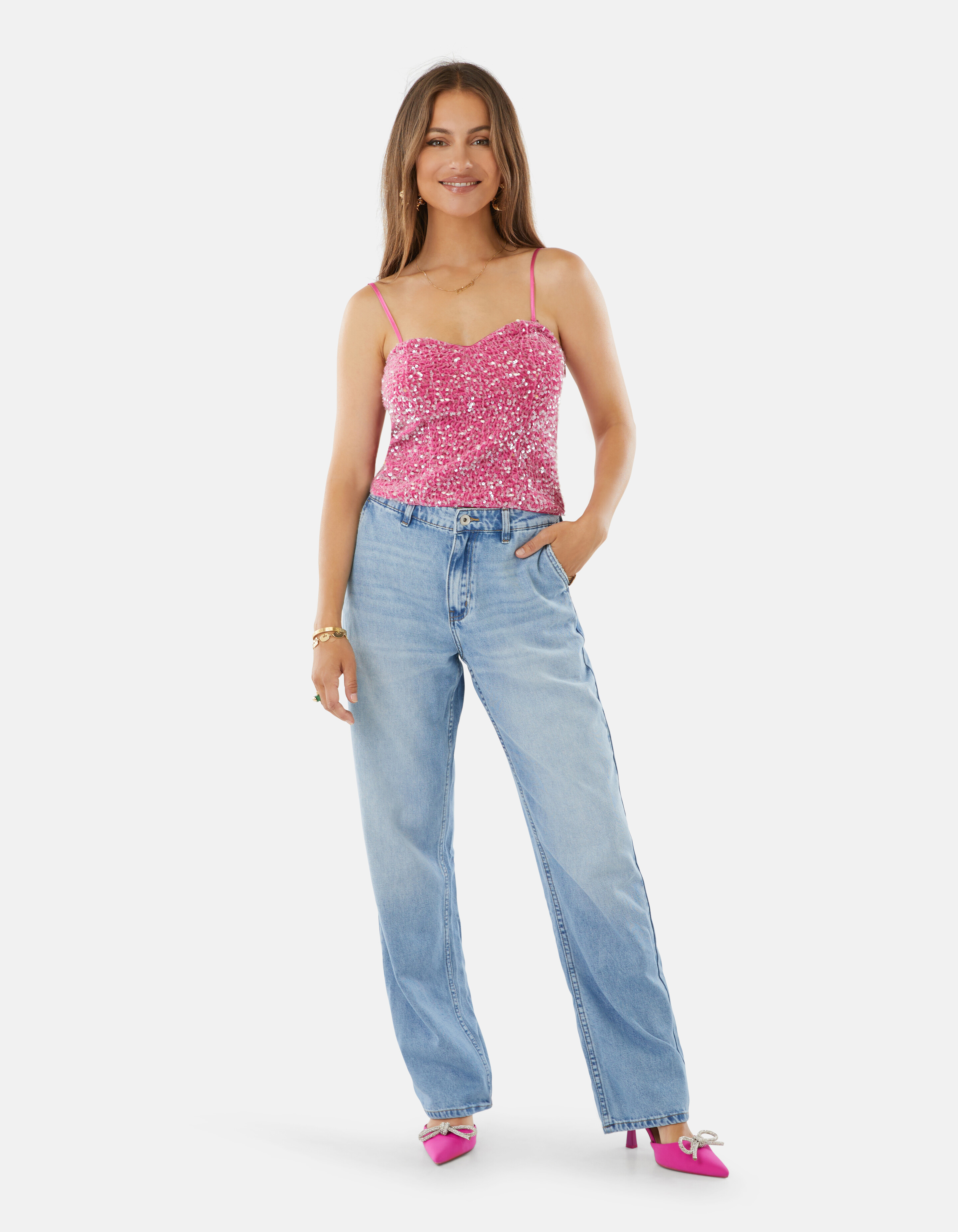 Pailletten-Top Rosa von Lizzy SHOEBY WOMEN
