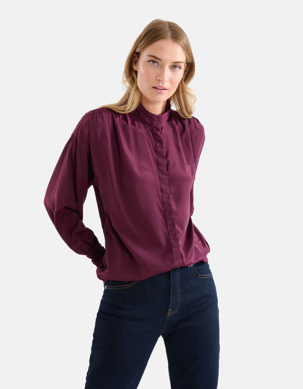 Satinbluse Bordeaux SHOEBY WOMEN