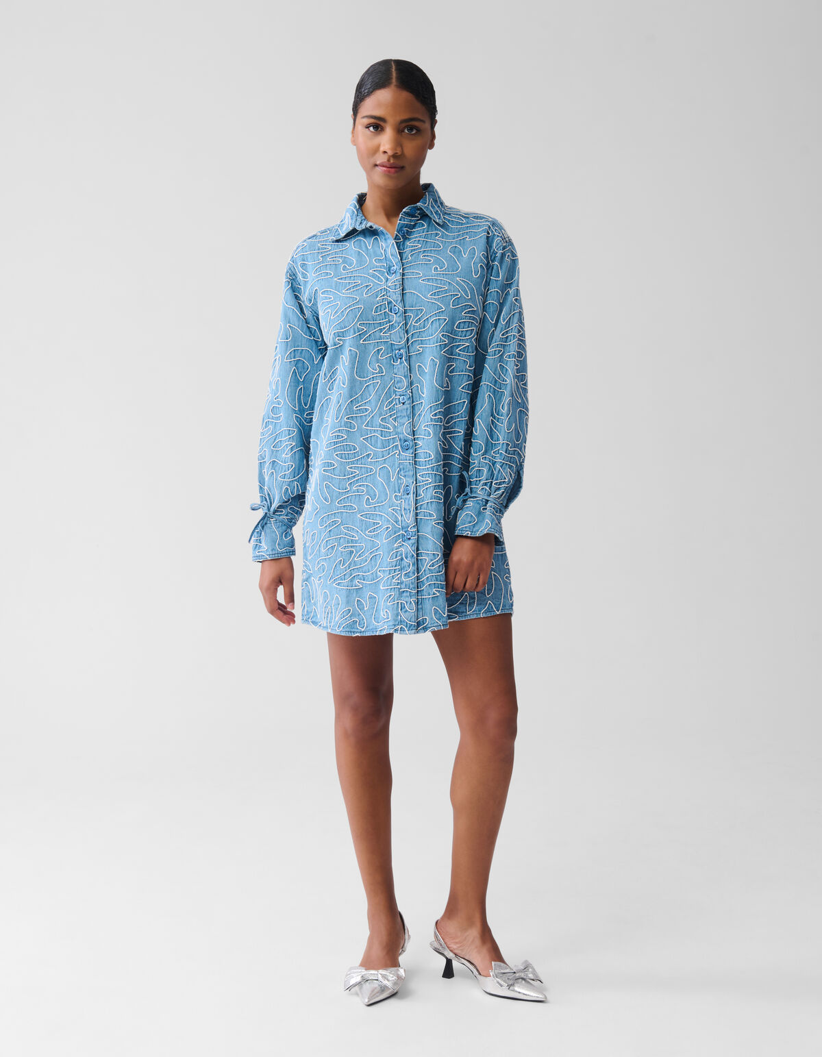 Besticktes Cordkleid Denim Blau SHOEBY WOMEN