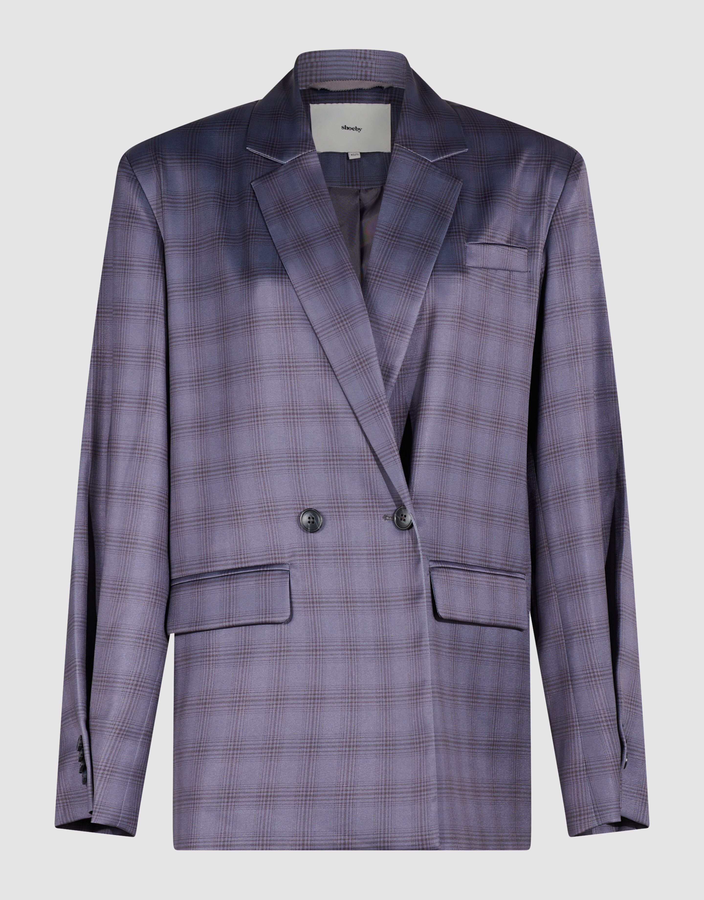 Satin-Karoblazer Grau By Mieke SHOEBY WOMEN