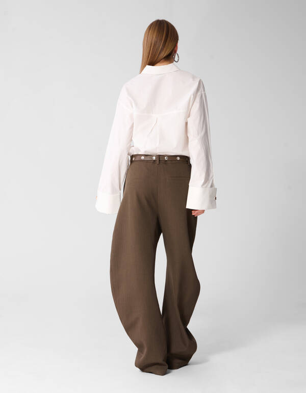 Curved Wide Leg Fit Hose Braun SHOEBY WOMEN