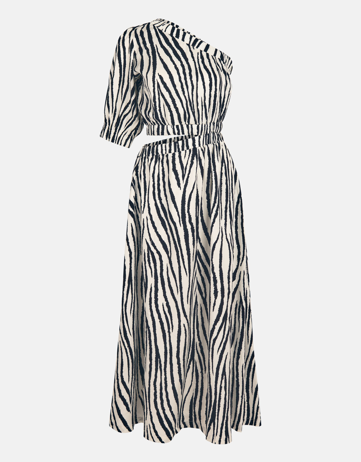 Zebra bedrucktes Kleid Schwarz/Wei&szlig; SHOEBY WOMEN