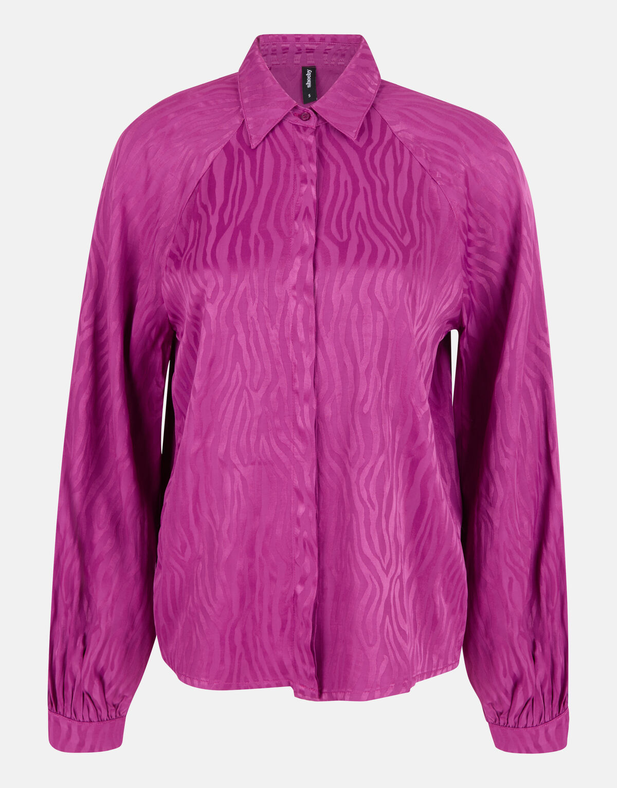 Entspannte Jacquard-Bluse Dunkelrosa SHOEBY WOMEN