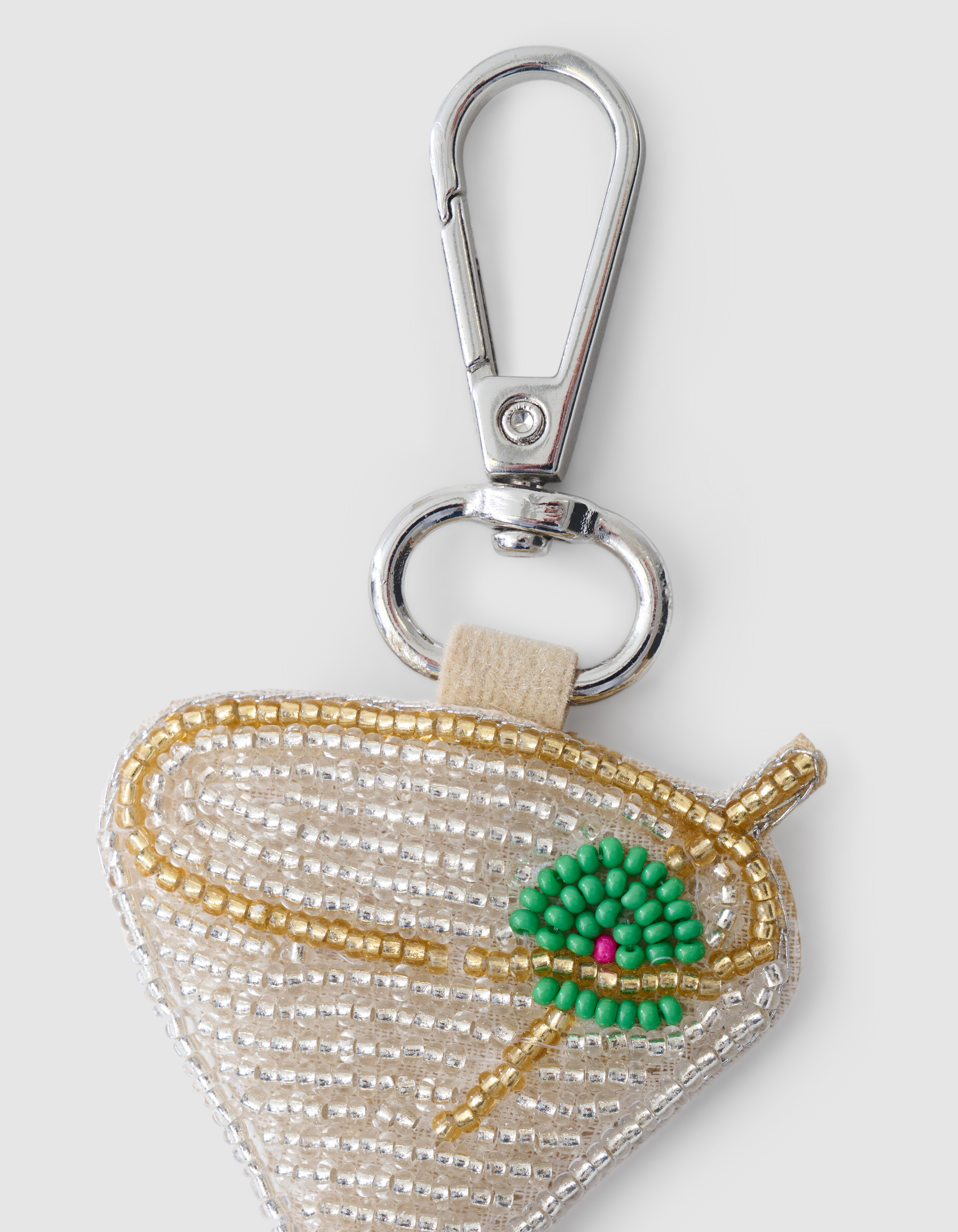 Perlen Cocktail Taschenanhänger Silber SHOEBY ACCESSOIRES