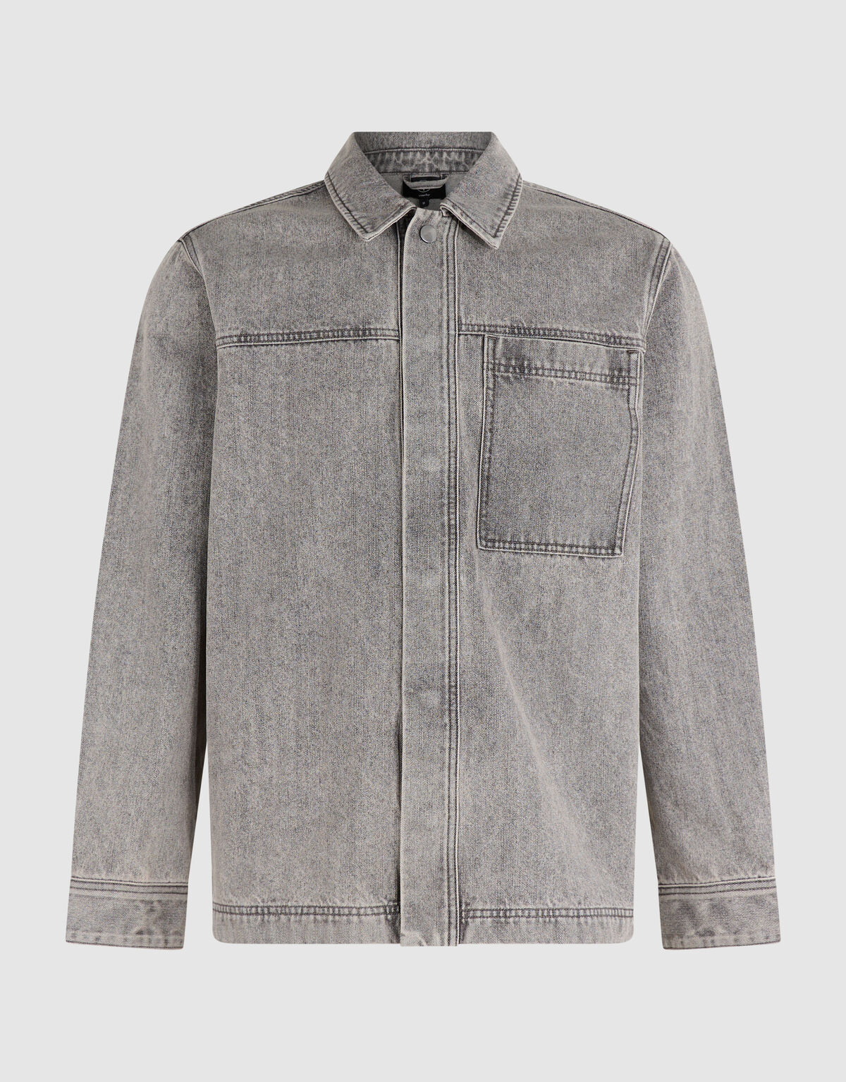 Relaxed Washed Denim Overshirt Grau SHOEBY MEN