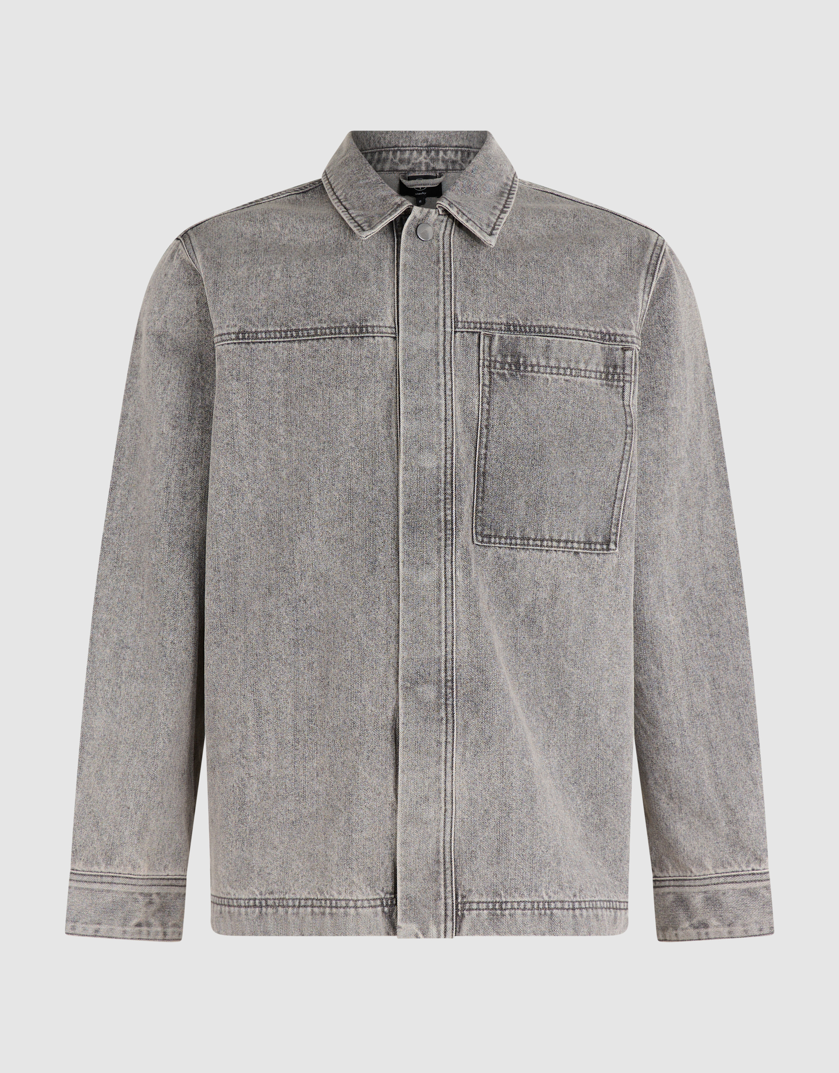 Relaxed Washed Denim Overshirt Grau SHOEBY MEN