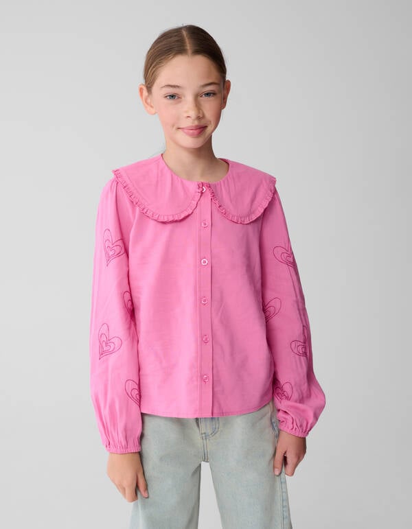 Big Collar Blouse Roze SHOEBY GIRLS