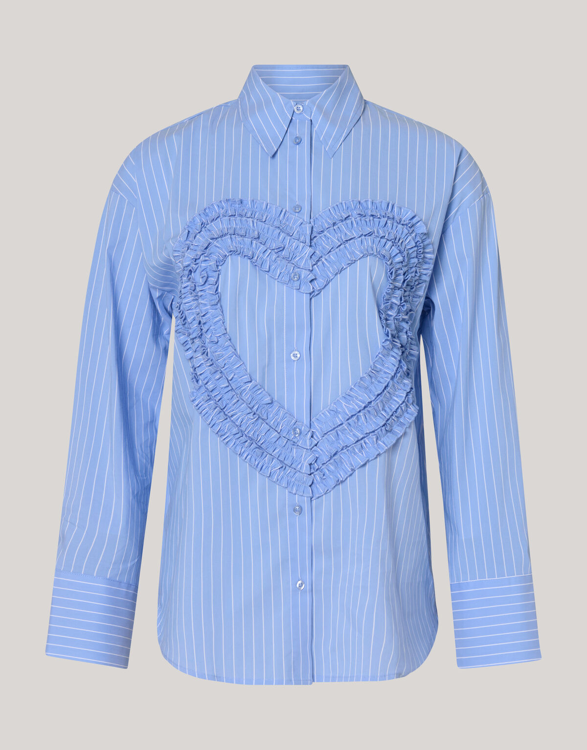 Herz Rüschenbluse Blau SHOEBY WOMEN