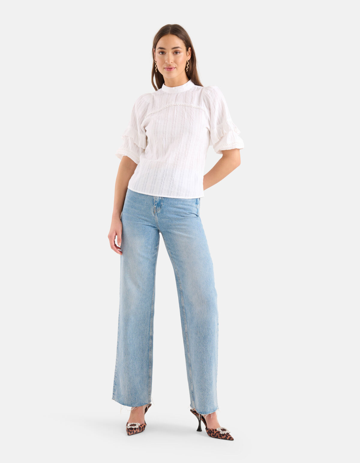 Rüschenbluse Weiß SHOEBY WOMEN