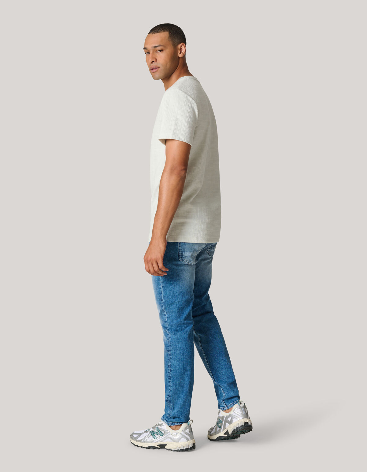 Strukturiertes T-shirt Hellgrau SHOEBY MEN