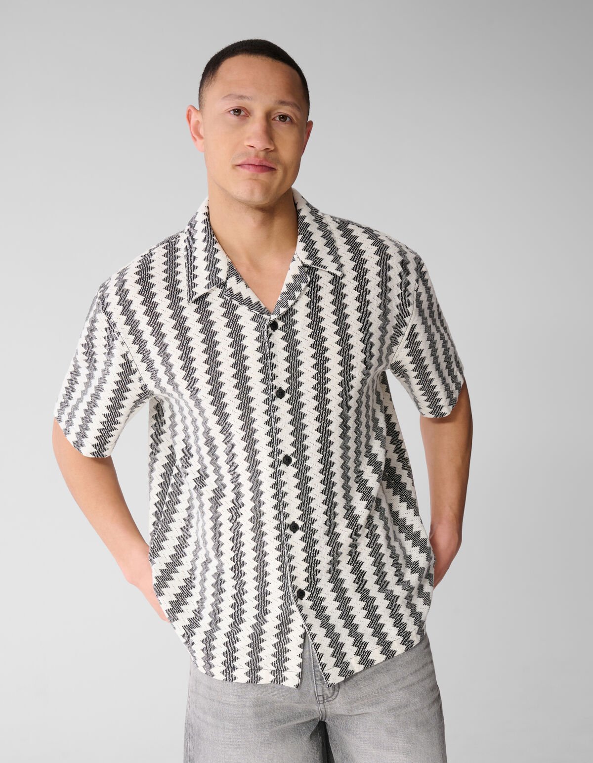 Gewebtes Overshirt Schwarz SHOEBY MEN