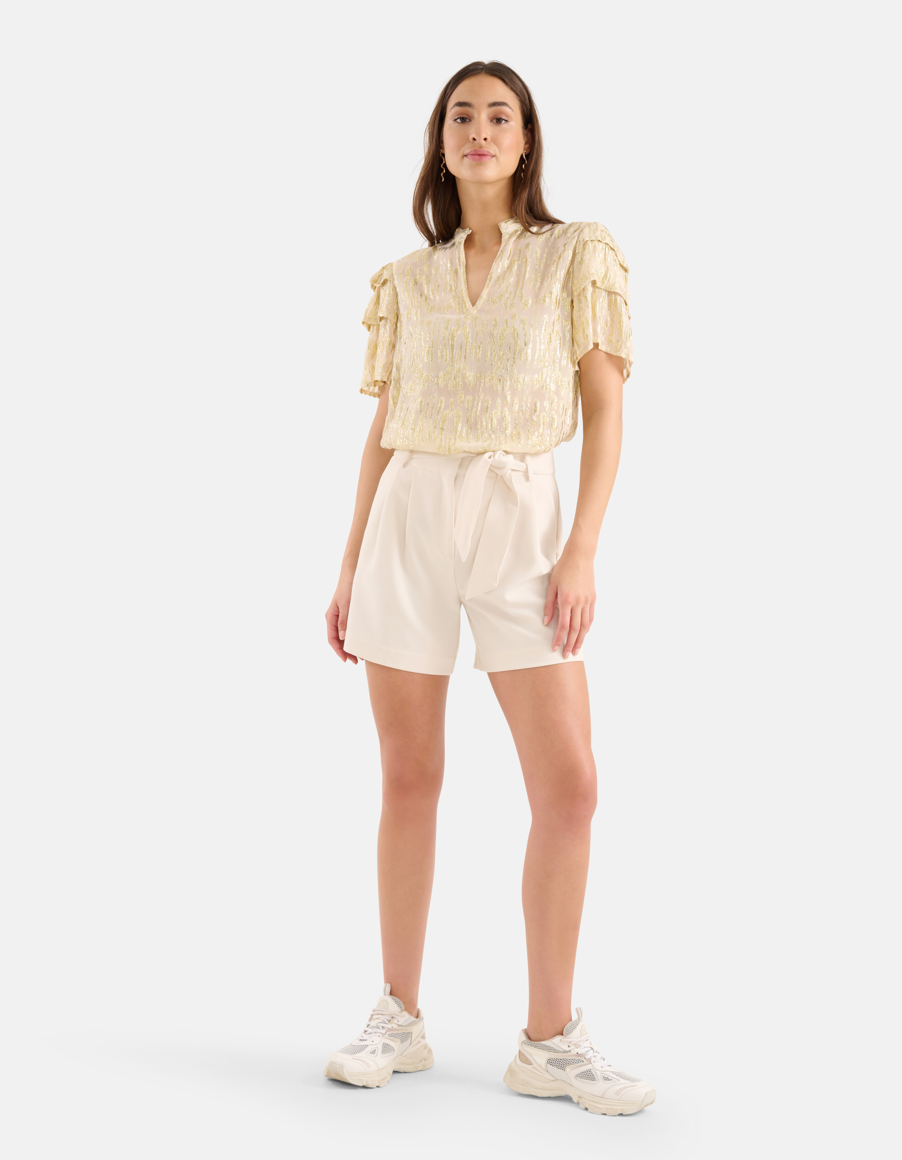 Jacquard-Lurex-Top Beige SHOEBY WOMEN