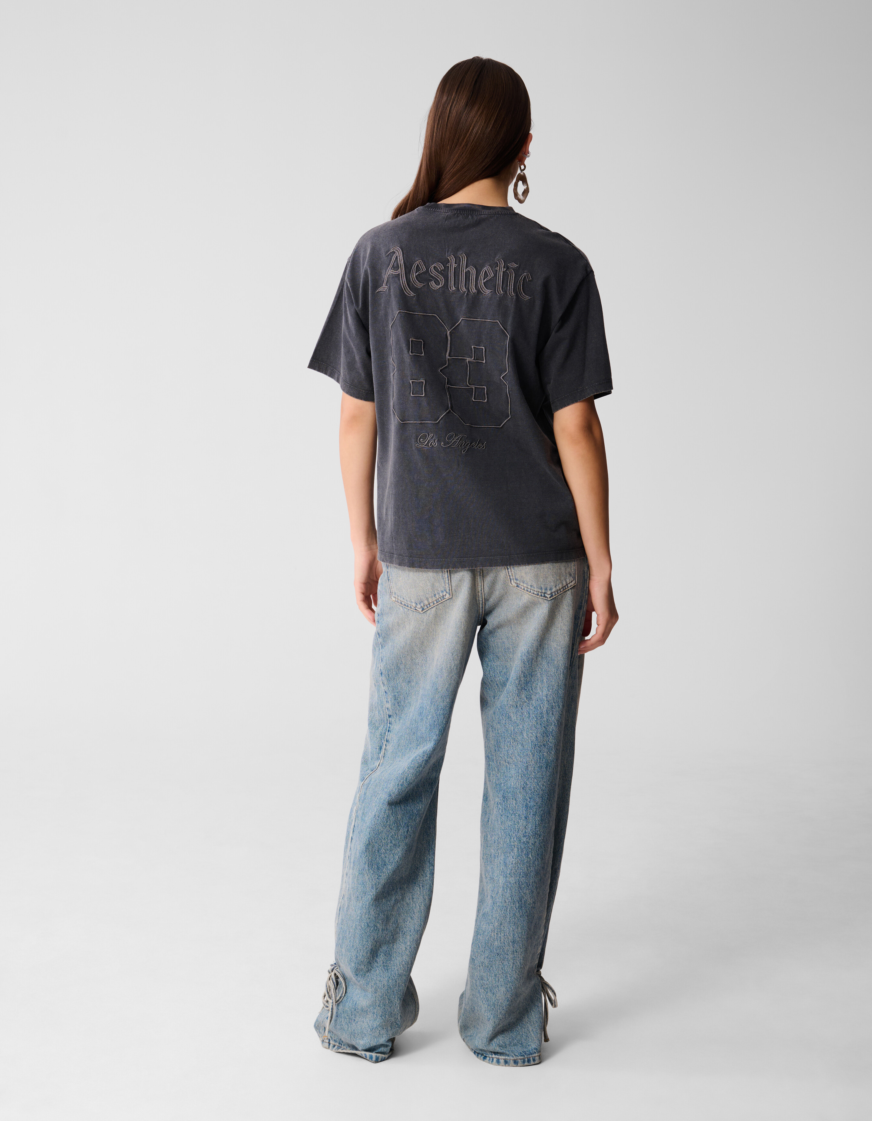 Ästhetisch gewaschenes T-shirt Grau SHOEBY WOMEN