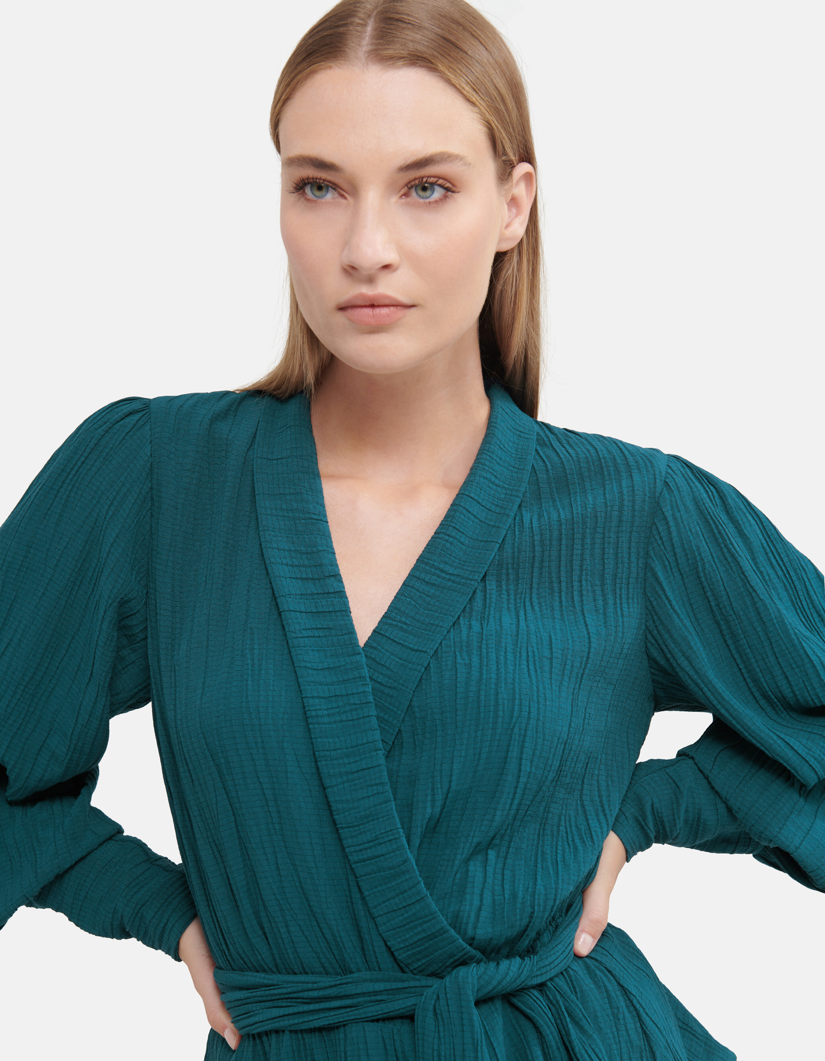 Crinkle-Bluse Blau von Fred SHOEBY WOMEN