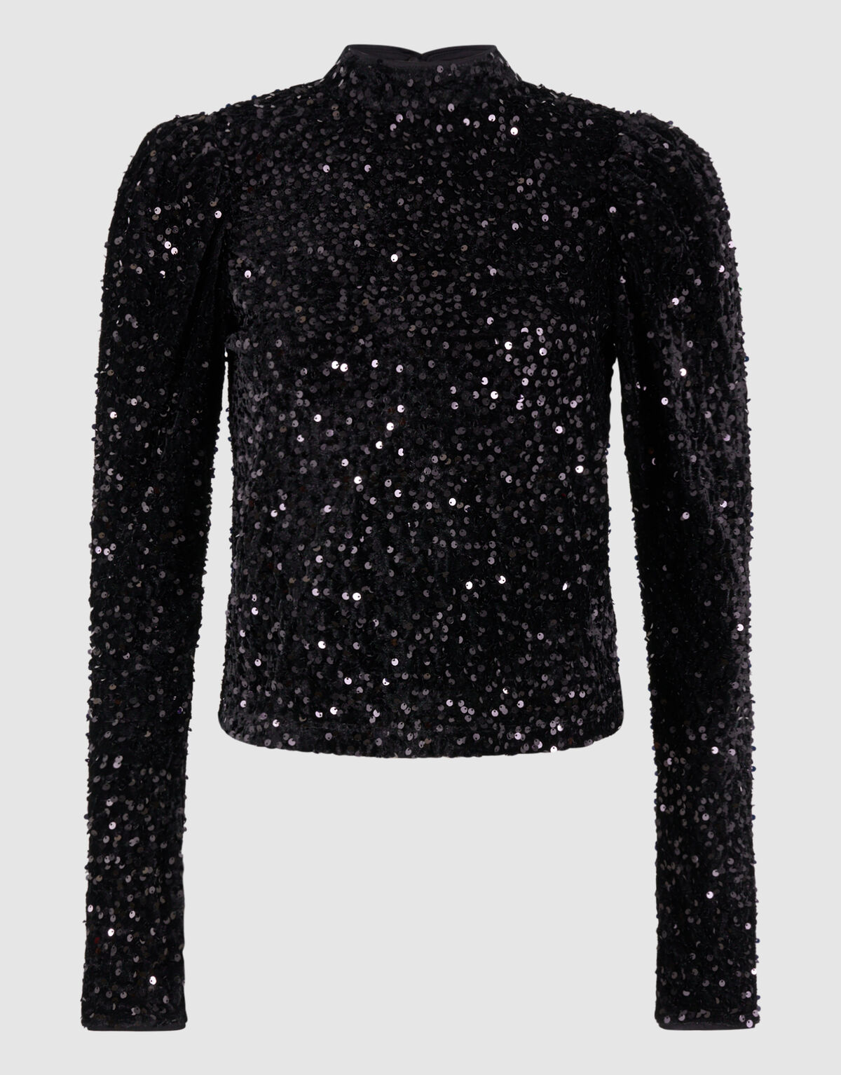 Samtpailletten Top Schwarz SHOEBY WOMEN