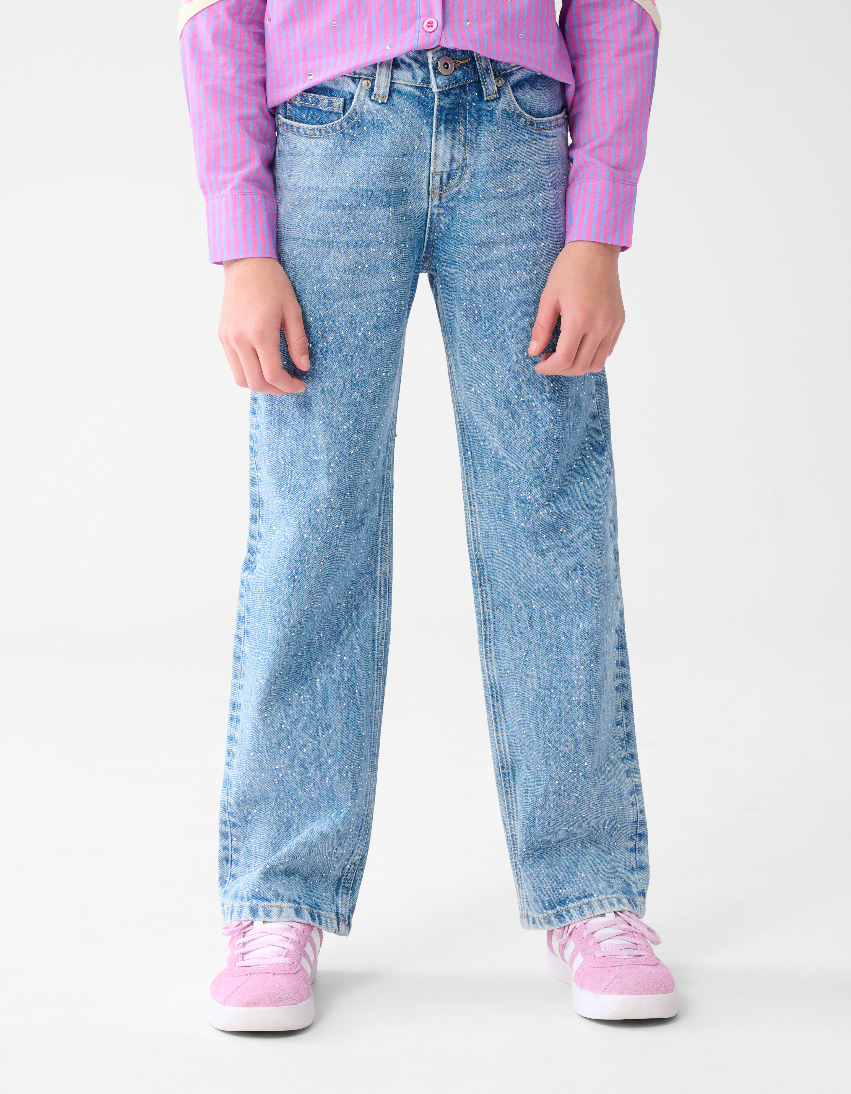 Strass Straight Fit Jeans Blau SHOEBY GIRLS