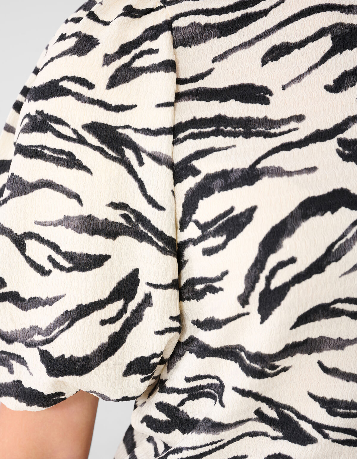 Knitter-Ballonoberteil Braun/Wei&szlig; SHOEBY WOMEN