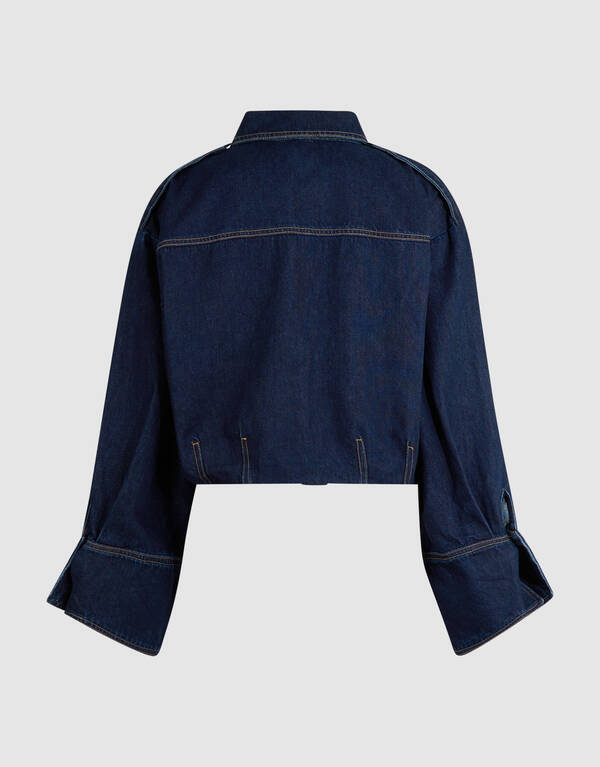 Oversized Fit Denim Blouse Donkerblauw SHOEBY WOMEN