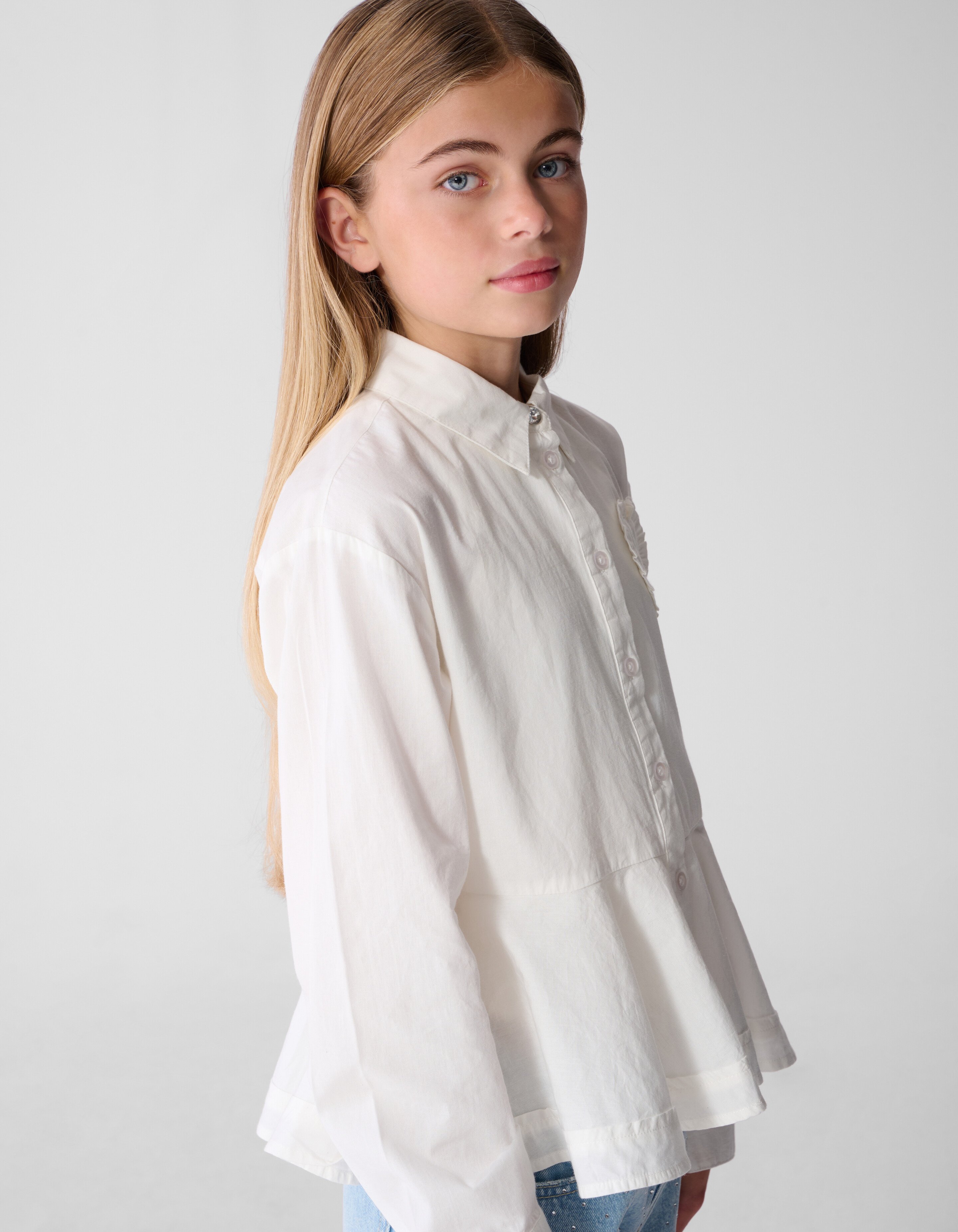 Peplum Herz Bluse Wei&szlig; SHOEBY GIRLS