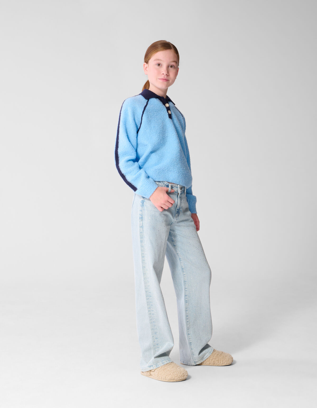 Raglan Strickpolo Hellblau SHOEBY GIRLS