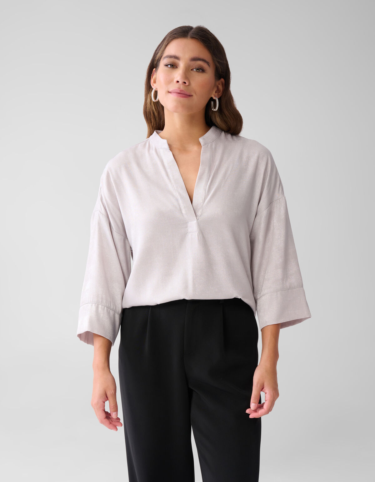 Glänzende weite Bluse Silber SHOEBY WOMEN