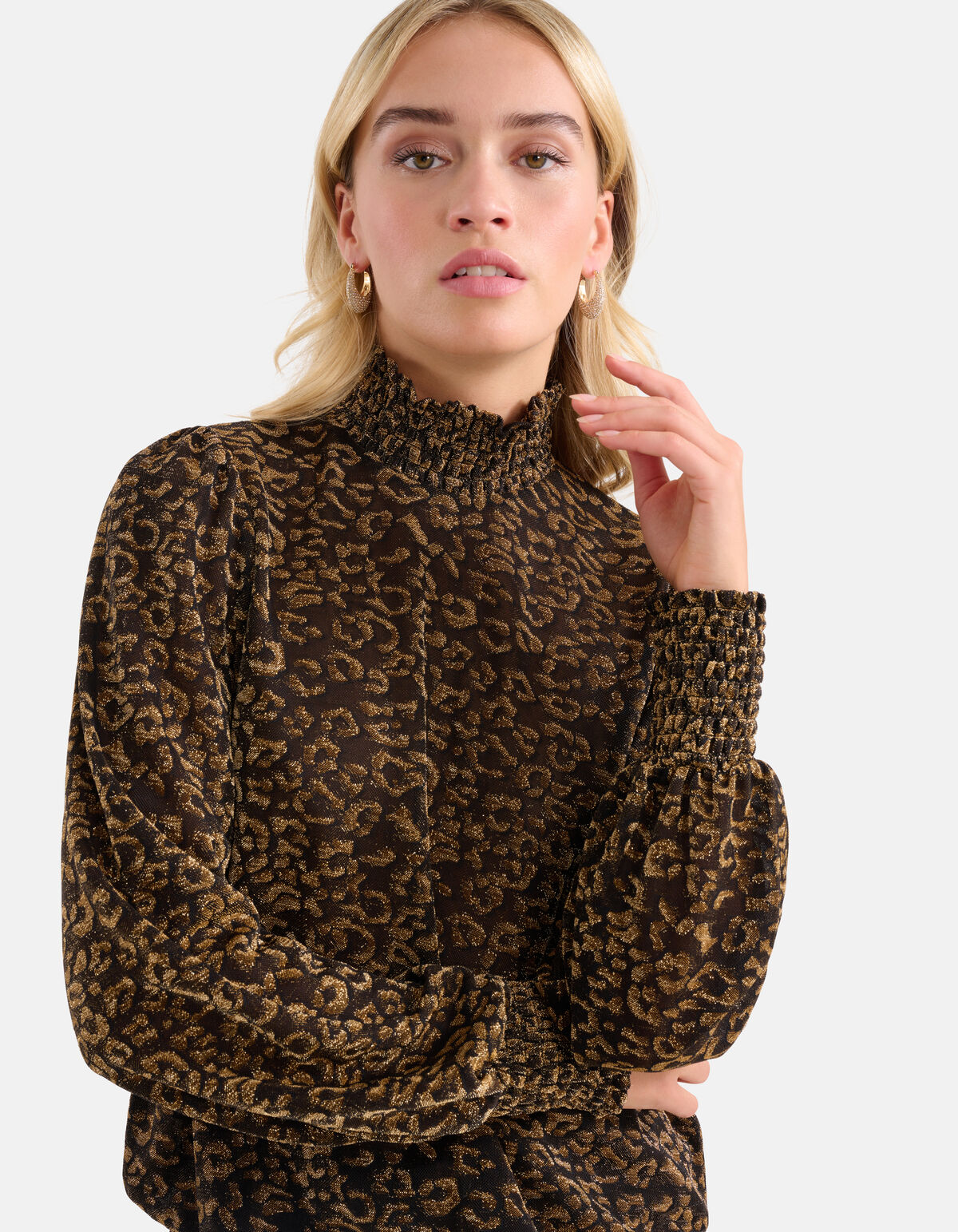 Lurex-Langarmtop Gold SHOEBY WOMEN