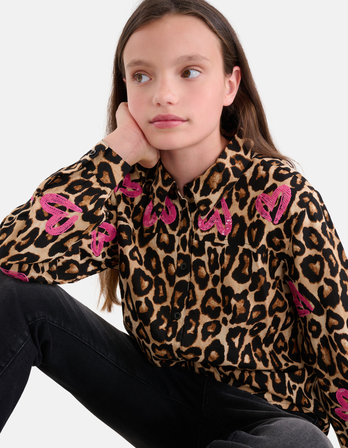 Bluse mit Leopardenmuster Braun SHOEBY GIRLS
